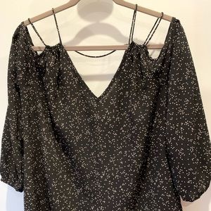 Black Strappy Cold Shoulder Top